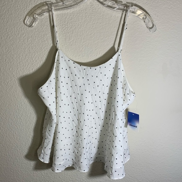 5/$25 Size L Abound Women's V-neck  Swing Camisole Top, Ivory-Black Abstract - Picture 3 of 7